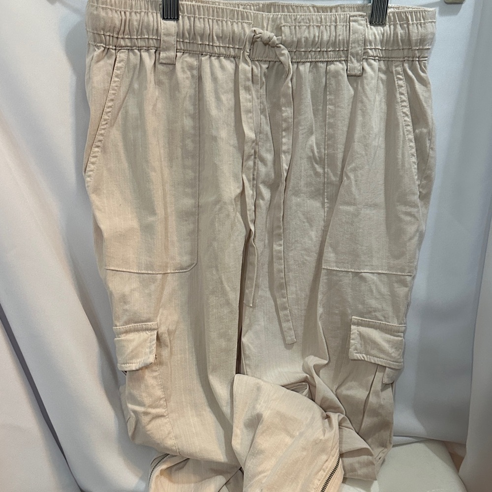 Women's Beige Cargo Jeans